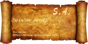 Spieler Arnó névjegykártya
